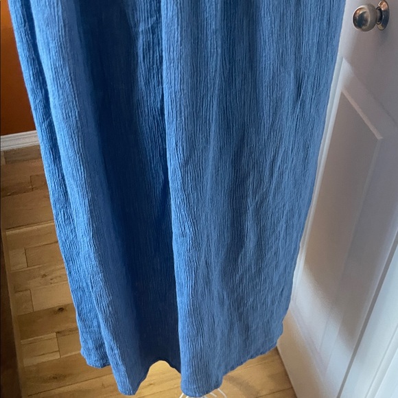 Vintage Emmanuel Geraldo Embroidered Blue Rayon Dress - Size L - Picture 10 of 15